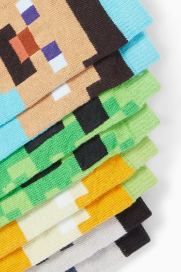 Kinder - Multipack 4er - Minecraft - Socken mit Motiv - grün