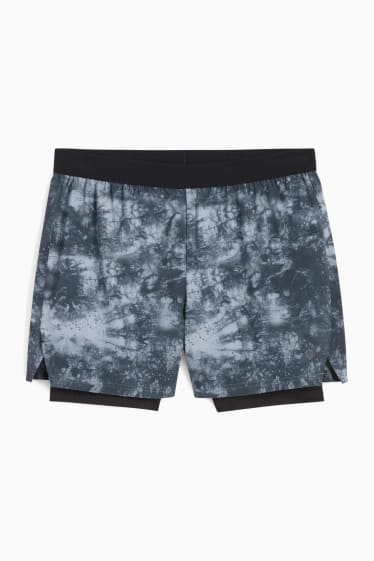 Men - Technical shorts - 4 Way Stretch - 2-in-1 look - dark blue