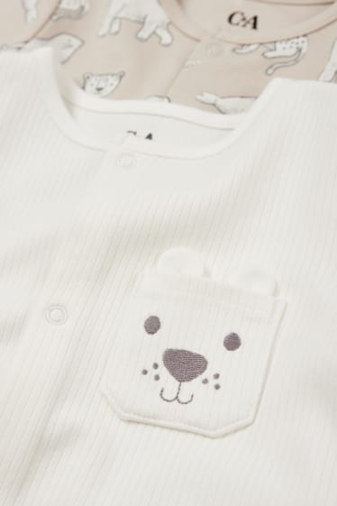 Neonati - Confezione da 2 - animali selvatici - pigiama per neonati - bianco crema