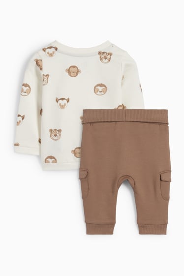 Babies - Wild animals - baby outfit - 2 piece - cremewhite