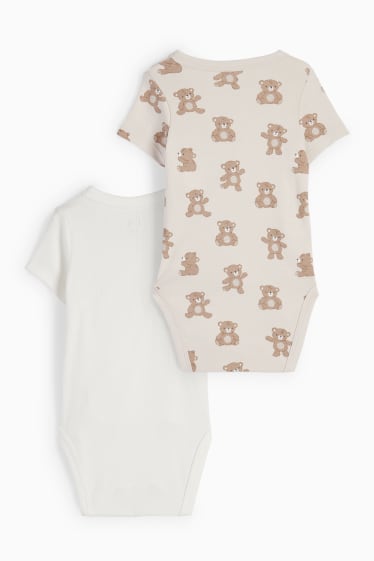 Unisex - Multipack 2er - Bärchen - Baby-Wickelbody - cremeweiß