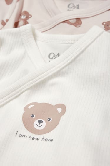 Unisex - Multipack 2er - Bärchen - Baby-Wickelbody - cremeweiß