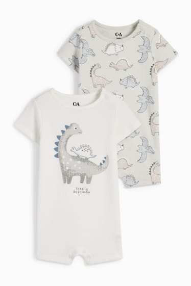 Babys - Multipack 2er - Dino - Baby-Schlafanzug - hellgrau
