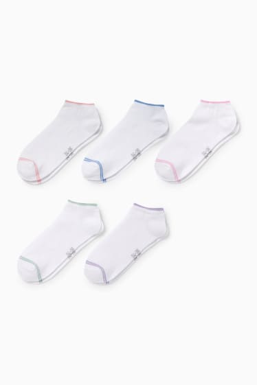 Niños - Pack de 5 - calcetines tobilleros - blanco