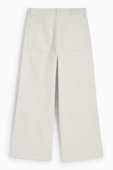 Mujer - Wide leg jeans - high waist - blanco roto