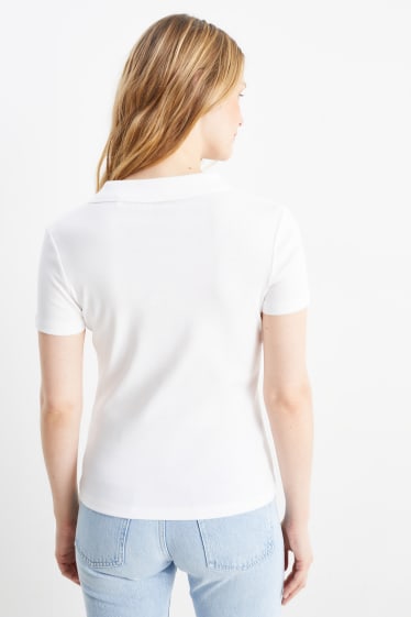 Damen - Multipack 2er - Basic-Poloshirt - weiss