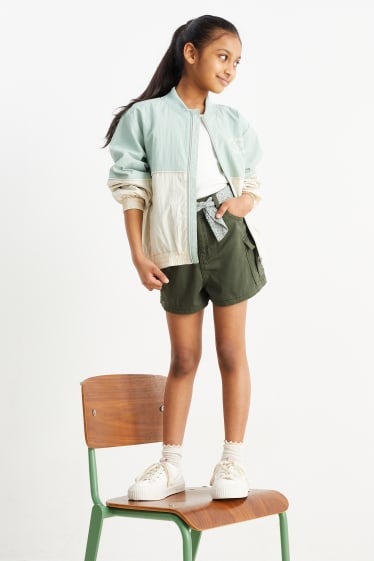 Bambini - Shorts cargo - verde scuro