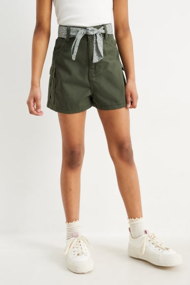 Kinder - Cargo-Shorts - dunkelgrün