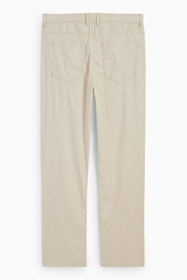 Men - Trousers - regular fit - linen blend - light beige