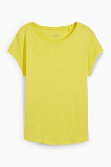 Kobiety - T-shirt basic - żółty