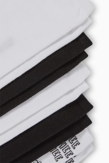 Damen - Multipack 5er - Sneakersocken mit Motiv - Peanuts - weiß / schwarz