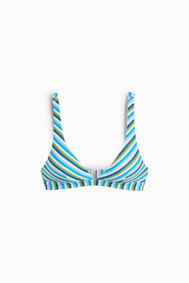 Donna - Top bikini - imbottito - LYCRA® XTRA LIFE™ - a righe - bianco