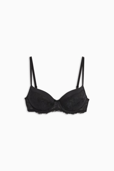 Women - Underwire bra - FULL COVERAGE - padded - black