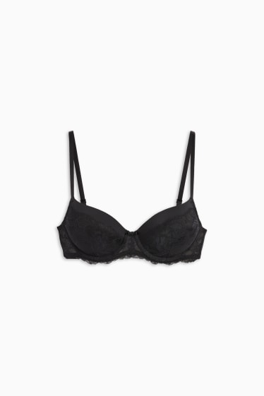 Donna - Reggiseno con ferretti - FULL COVERAGE - imbottito - nero