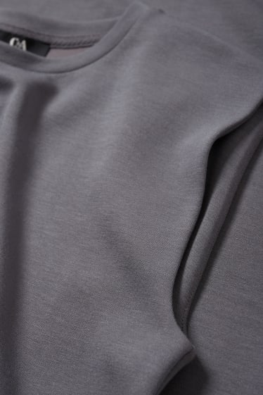 Donna - Vestito basic con spacco - grigio scuro