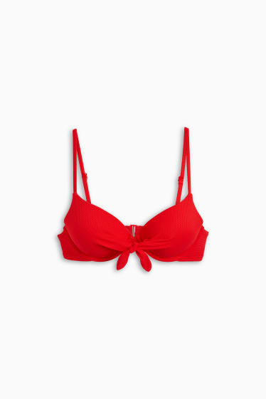 Kobiety - Góra od bikini z fiszbinami - wyściełana - LYCRA® XTRA LIFE™ - czerwony