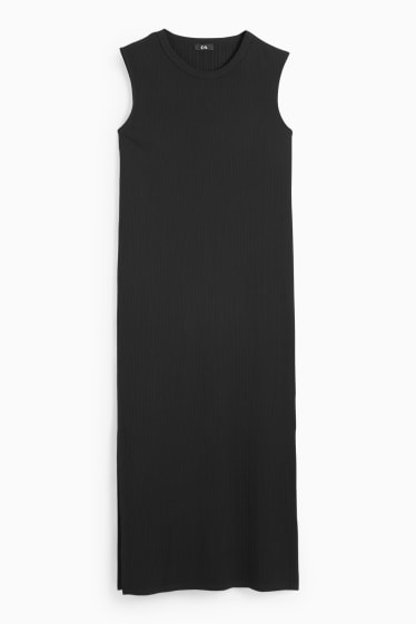 Dámské - Pouzdrové pletené šaty - černá