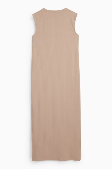 Donna - Vestito a colonna in maglia - beige