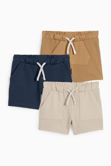 Bebés - Pack de 3 - shorts para bebé - beige claro