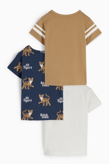 Bebés - Pack de 3 - tigre - camisetas de manga corta para bebé - blanco roto