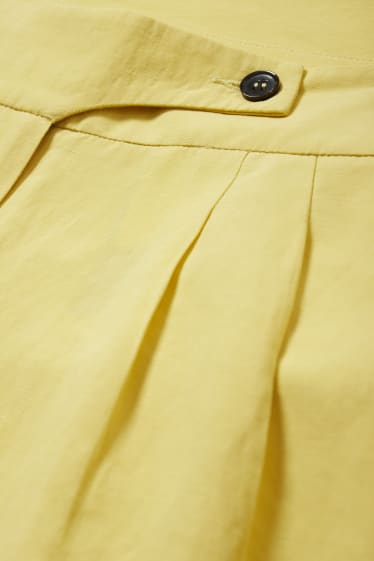 Women - Cloth trousers - high waist - wide leg - yellow