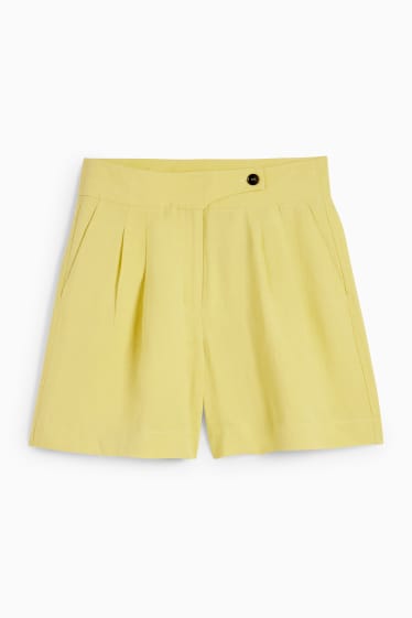 Dona - Pantalons curts - high waist - groc