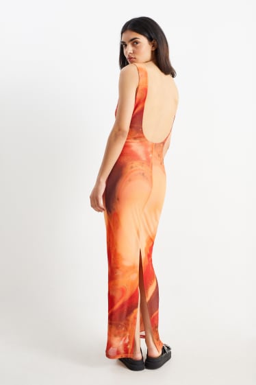 Femei - CLOCKHOUSE - rochie care evidențiază silueta - cu spatele gol - portocaliu