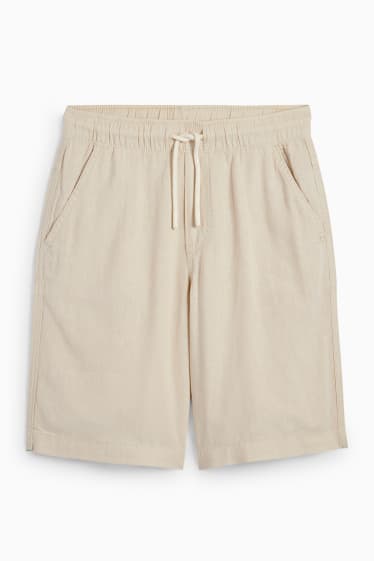 Children - Bermuda shorts - linen blend - light beige