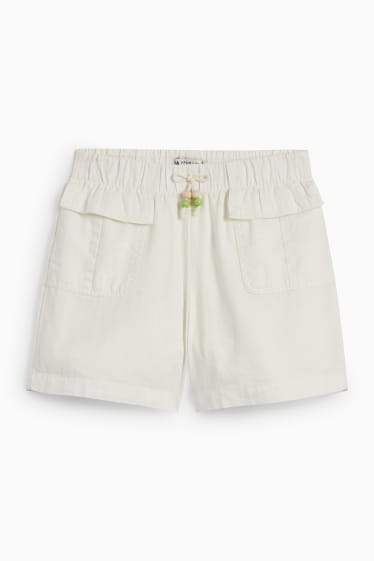 Children - Shorts - linen blend - cremewhite