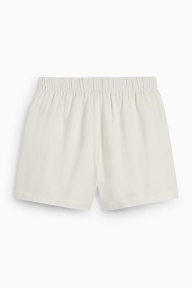 Kinderen: meisjes - Shorts - linnenmix - crème wit
