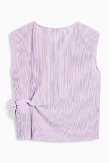 Donna - T-shirt plissettata - viola chiaro