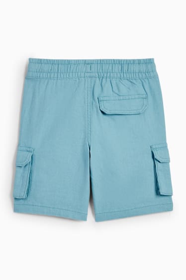 Children - Bermuda shorts - linen blend - blue