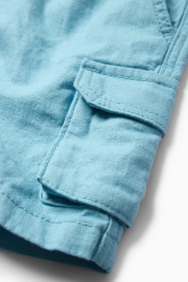 Children Boys - Bermuda shorts - linen blend - blue