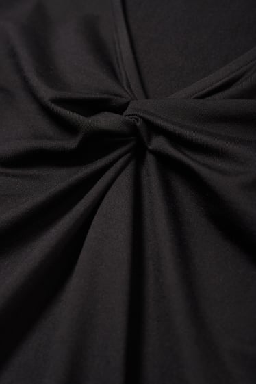 Mujer - Camiseta básica con nudo decorativo - negro
