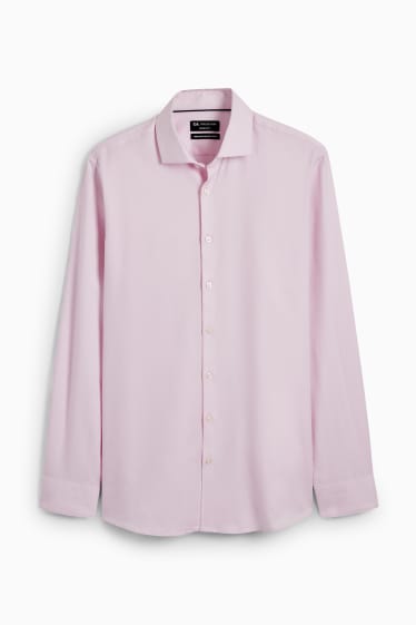 Uomo - Camicia business - regular fit - colletto alla francese - facile da stirare - rosa