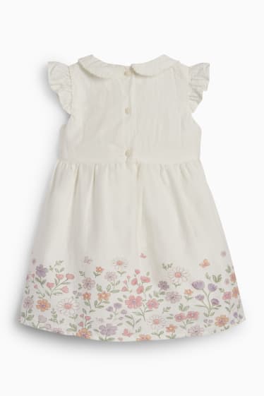 Babies - Floral - baby dress - cremewhite