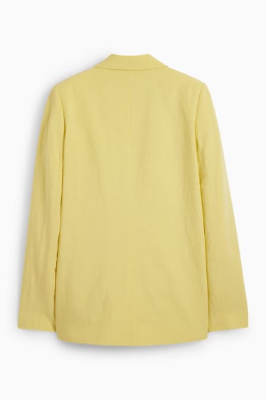 Dames - Lange blazer - regular fit - geel