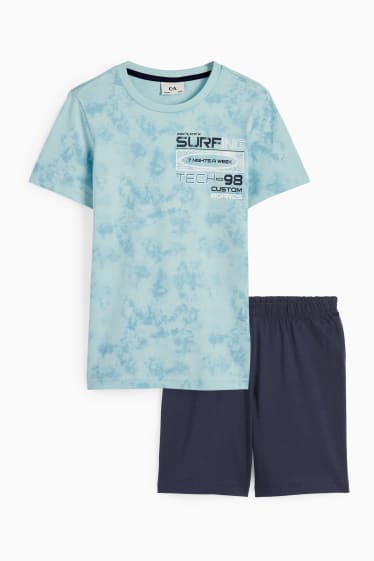 Enfants - Surfeur - pyjashort - 2 pièces - bleu