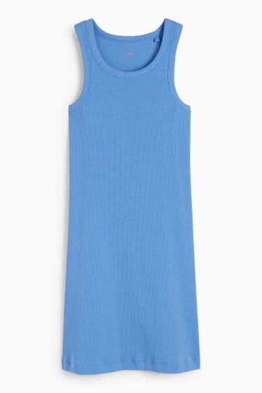 Damen - Figurbetontes Basic-Kleid - blau