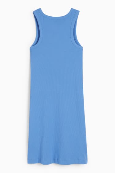 Damen - Figurbetontes Basic-Kleid - blau