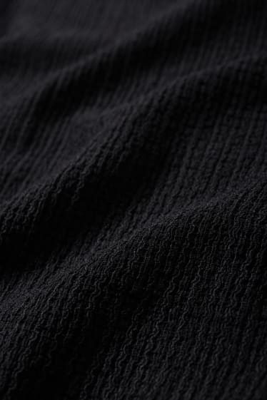 Femmes - T-shirt - texturé - noir