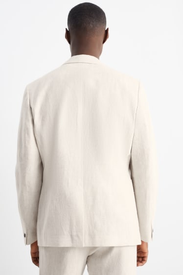 Men - Tailored jacket - slim fit - linen blend - light beige
