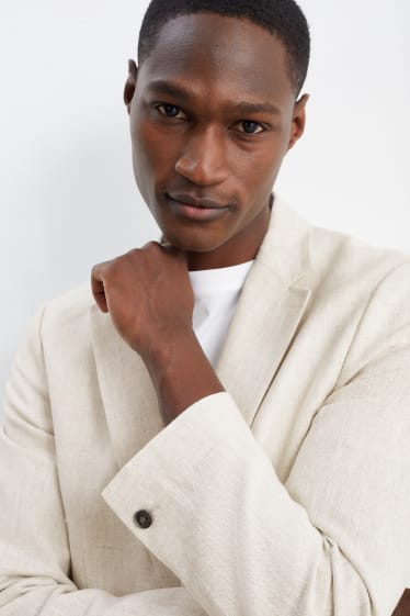 Men - Tailored jacket - slim fit - linen blend - light beige