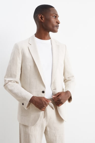 Men - Tailored jacket - slim fit - linen blend - light beige