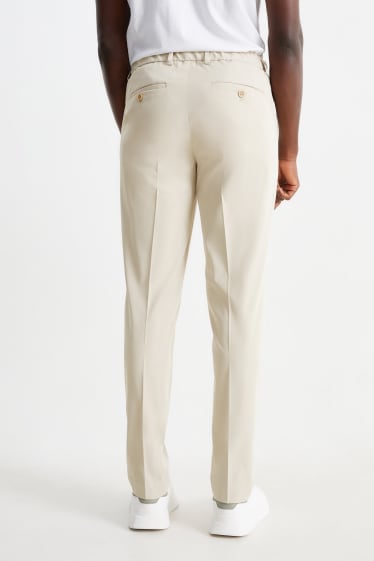 Hommes - Pantalon de costume - slim fit - Flex - stretch - beige