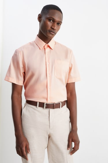 Hombre - Camisa de oficina - regular fit - Kent - de planchado fácil - naranja claro