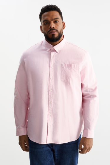 Men - Oxford shirt - regular fit - button-down collar - rose