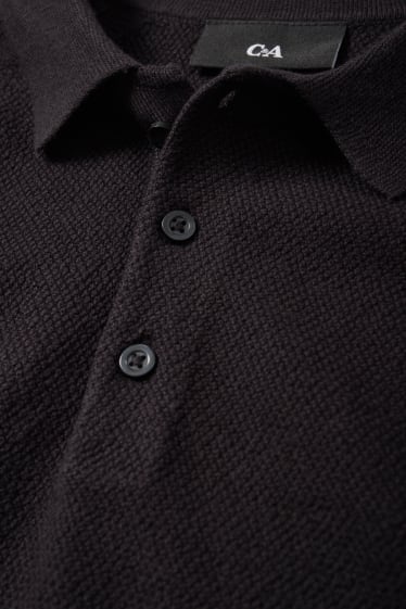 Herren - Poloshirt - strukturiert - dunkelblau