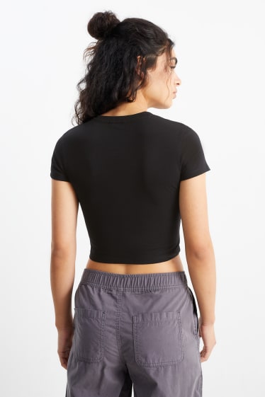 Damen - CLOCKHOUSE - Crop T-Shirt - schwarz