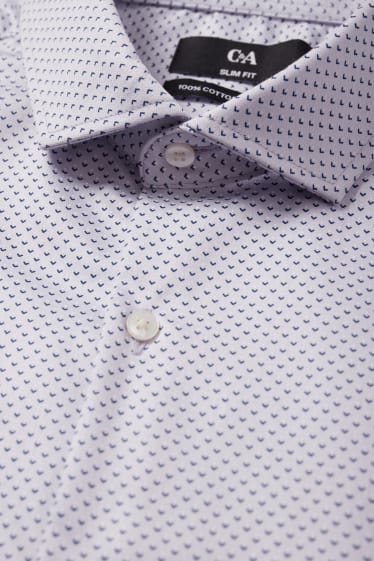 Heren - Business-overhemd - slim fit - cut away - gemakkelijk te strijken - lichtpaars